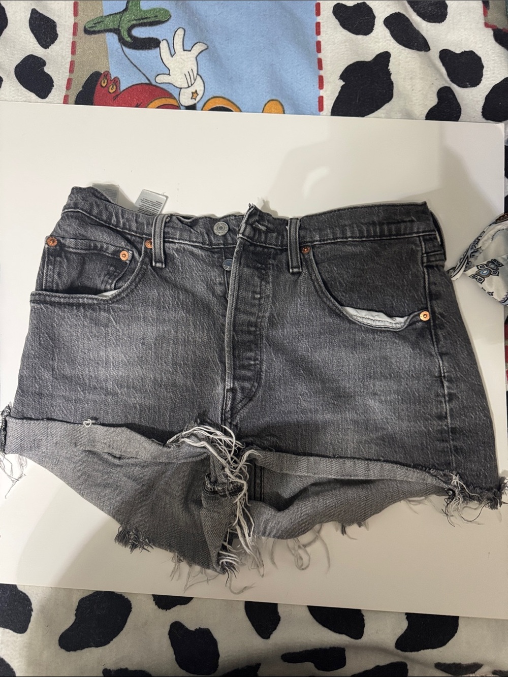 Women’s Black Authentic 501 Levi’s button fly Denim shorts
